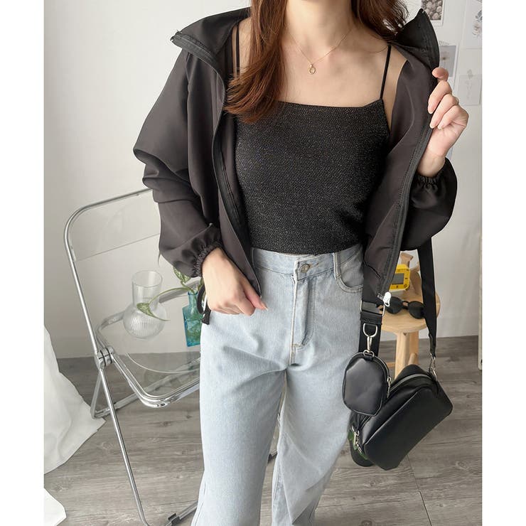 ショート丈ドロストブルゾン ライトアウター ジャケット | Dewlily | 詳細画像9 