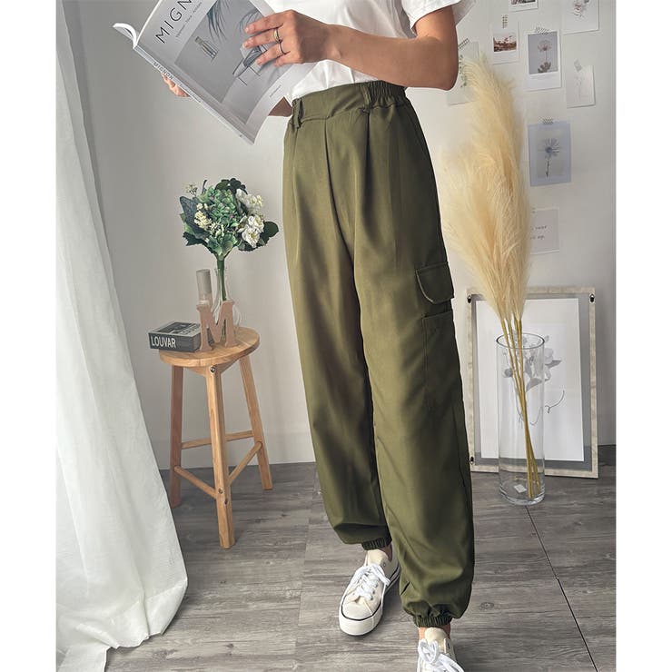 カーゴ風ジョガーパンツ レディース 無地 | Dewlily | 詳細画像17 