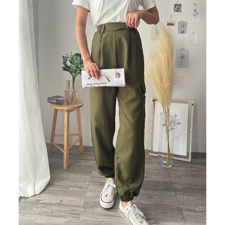 カーゴ風ジョガーパンツ レディース 無地 | Dewlily | 詳細画像2 