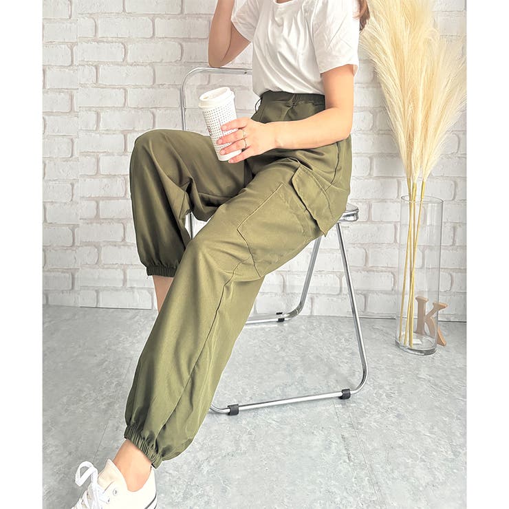 カーゴ風ジョガーパンツ レディース 無地 | Dewlily | 詳細画像3 