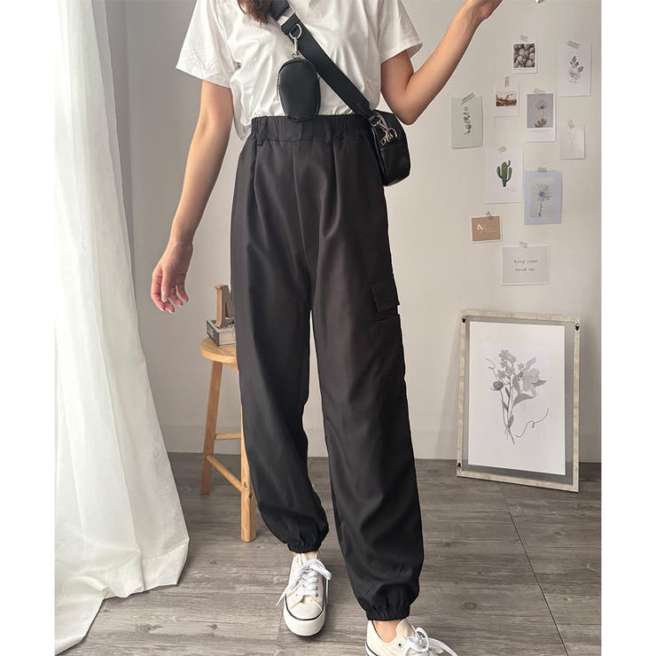 カーゴ風ジョガーパンツ レディース 無地 | Dewlily | 詳細画像8 