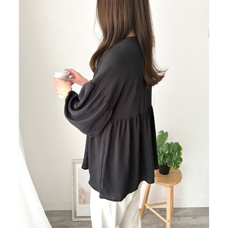 Vネックギャザーブラウス ブラウス 軽やか | Dewlily | 詳細画像22 