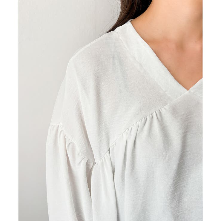Vネックギャザーブラウス ブラウス 軽やか | Dewlily | 詳細画像23 