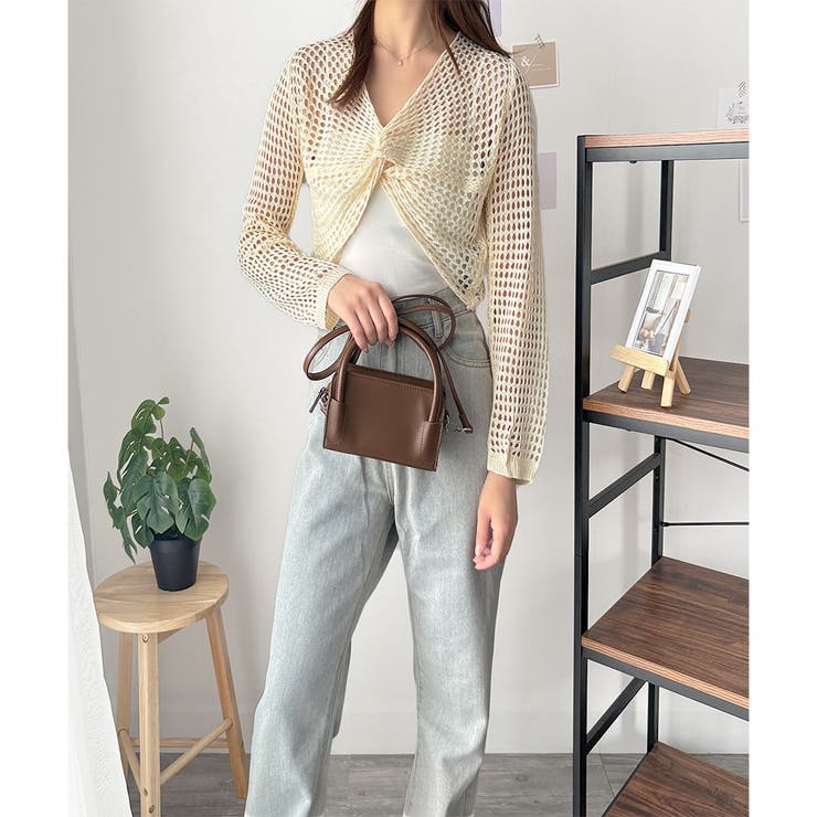 透かし編みねじりショートトップス 韓国 ファッション | Dewlily | 詳細画像11 