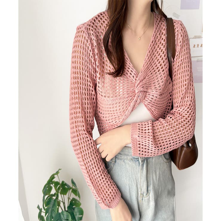 透かし編みねじりショートトップス 韓国 ファッション | Dewlily | 詳細画像18 