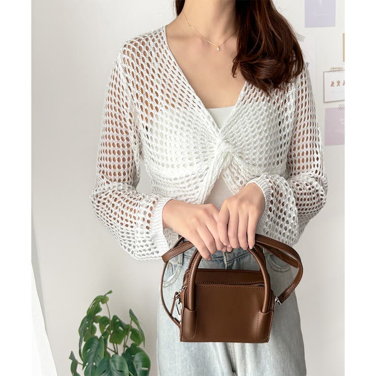 透かし編みねじりショートトップス 韓国 ファッション | Dewlily | 詳細画像25 