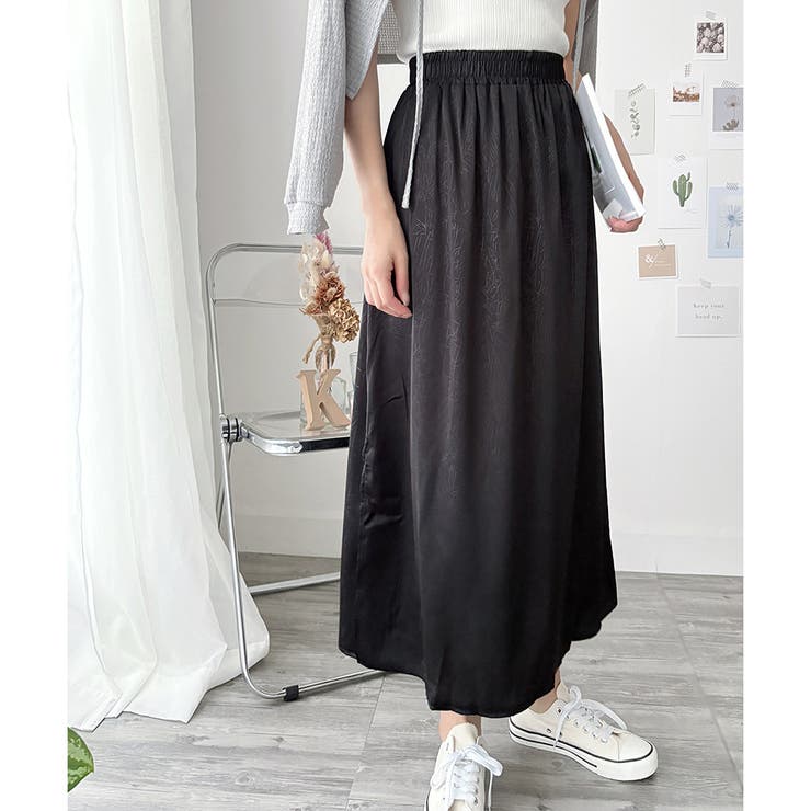 サテン風ロングスカート レディース 無地 | Dewlily | 詳細画像22 