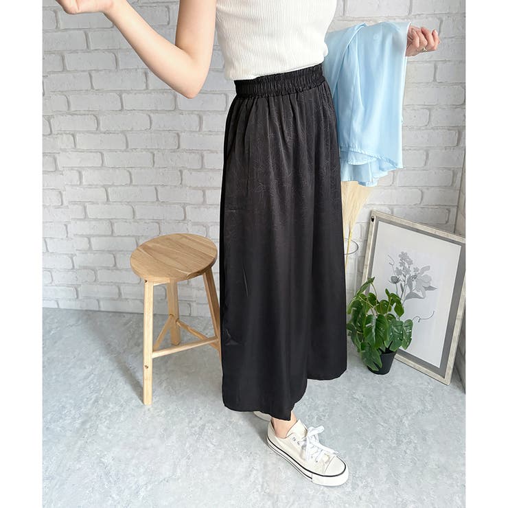 サテン風ロングスカート レディース 無地 | Dewlily | 詳細画像24 