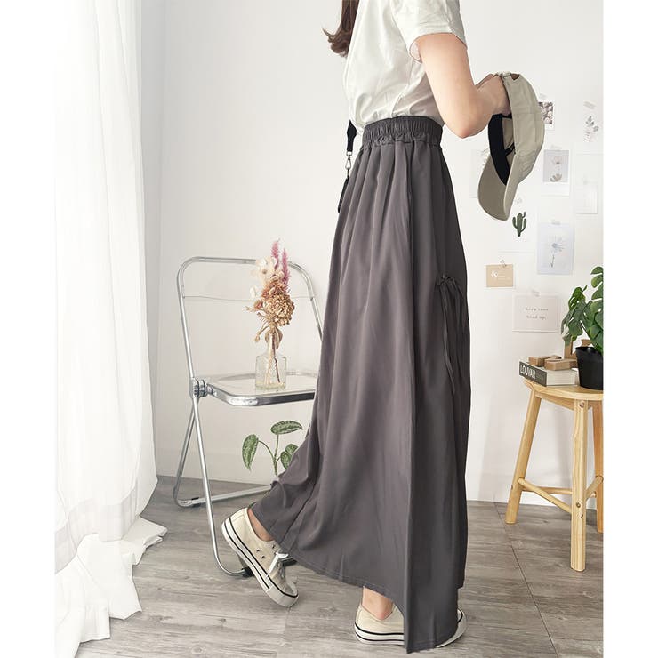 リボン付きロングスカート レディース 無地 | Dewlily | 詳細画像14 