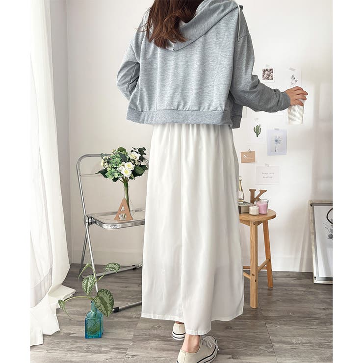 リボン付きロングスカート レディース 無地 | Dewlily | 詳細画像15 