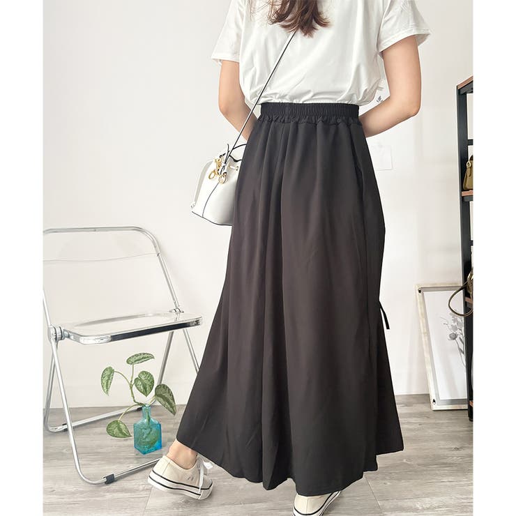 リボン付きロングスカート レディース 無地 | Dewlily | 詳細画像16 