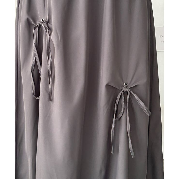 リボン付きロングスカート レディース 無地 | Dewlily | 詳細画像20 