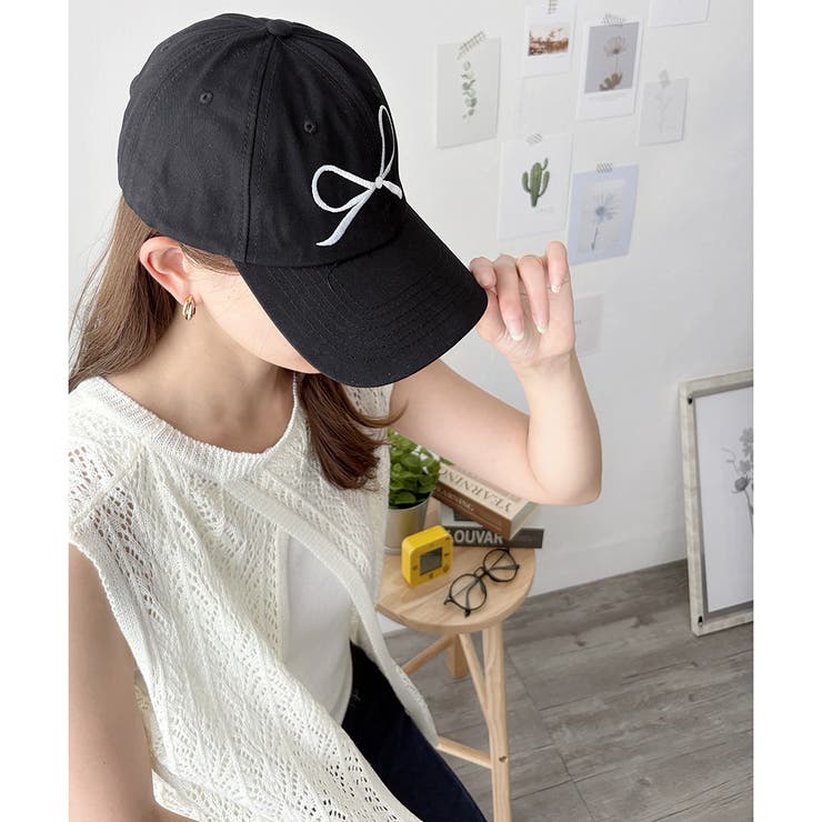 リボン刺繍キャップ レディース ベースボールキャップ | Dewlily | 詳細画像9 