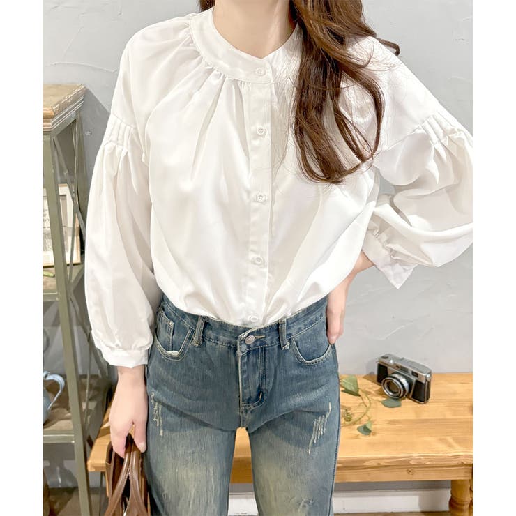 リラックスパフスリーブブラウス 体型カバー 長袖 | Dewlily | 詳細画像12 