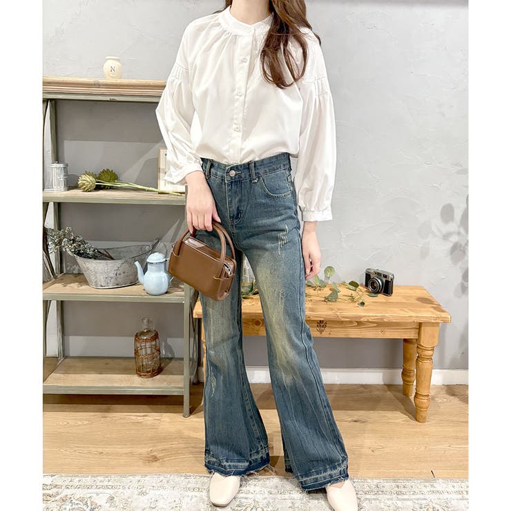 リラックスパフスリーブブラウス 体型カバー 長袖 | Dewlily | 詳細画像13 