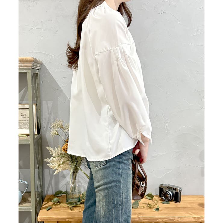 リラックスパフスリーブブラウス 体型カバー 長袖 | Dewlily | 詳細画像15 