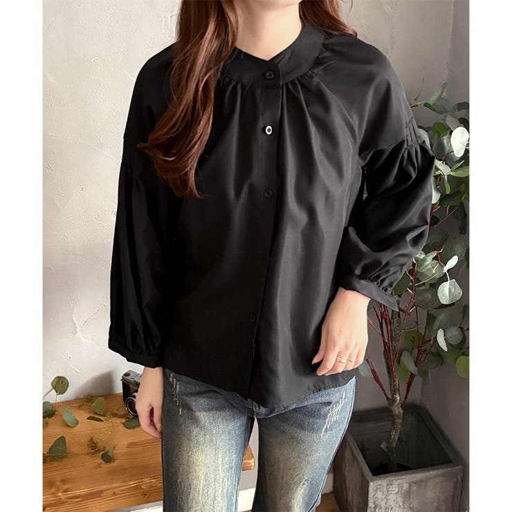 リラックスパフスリーブブラウス 体型カバー 長袖 | Dewlily | 詳細画像18 