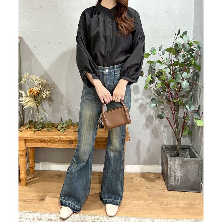 リラックスパフスリーブブラウス 体型カバー 長袖 | Dewlily | 詳細画像23 