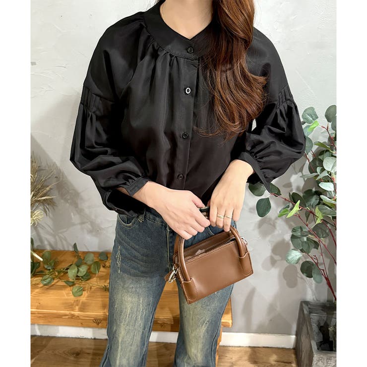 リラックスパフスリーブブラウス 体型カバー 長袖 | Dewlily | 詳細画像4 