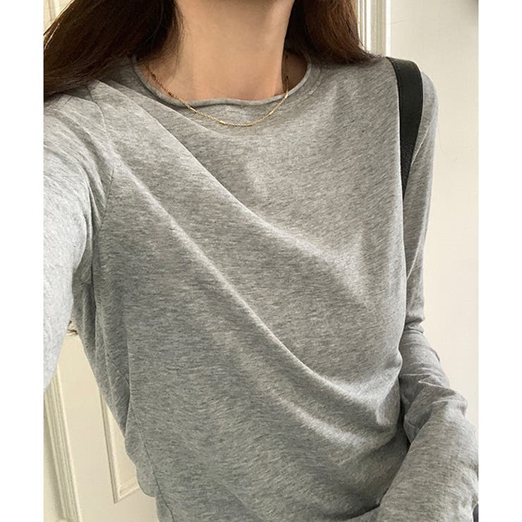 ナチュラルフィット長袖カットソー 体型カバー 無地 | Dewlily | 詳細画像17 