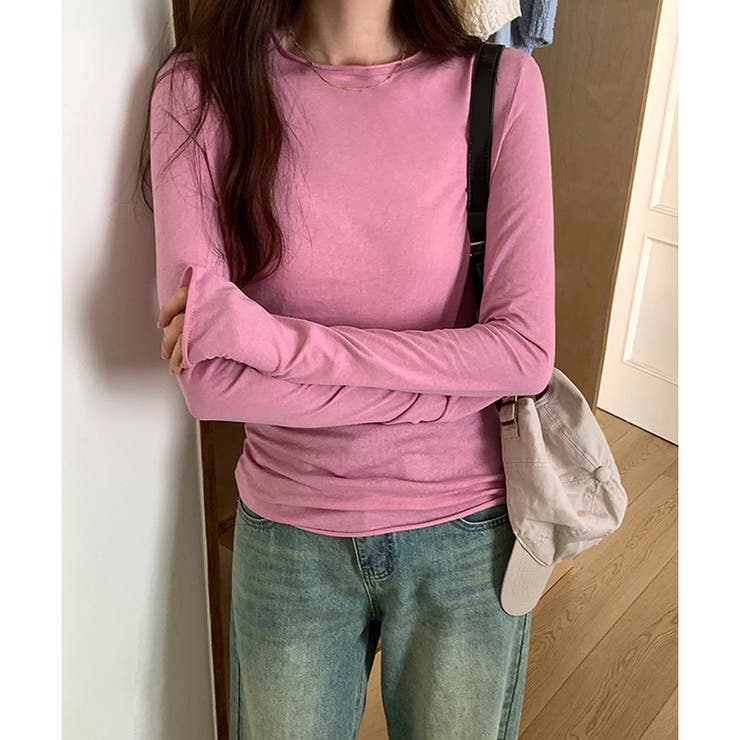 ナチュラルフィット長袖カットソー 体型カバー 無地 | Dewlily | 詳細画像25 