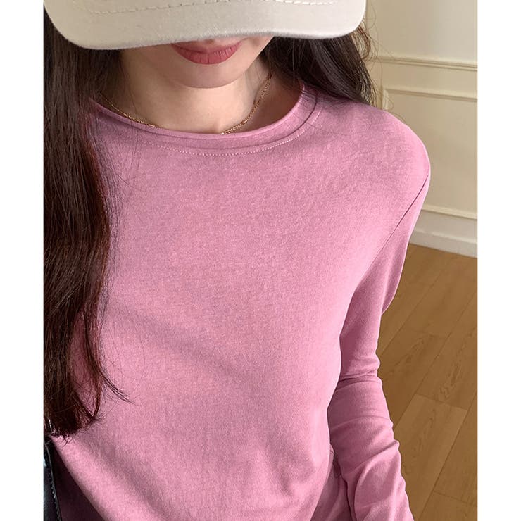 ナチュラルフィット長袖カットソー 体型カバー 無地 | Dewlily | 詳細画像26 