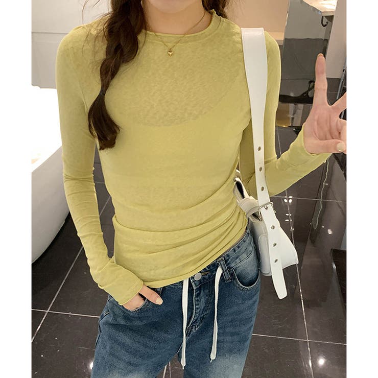 ナチュラルフィット長袖カットソー 体型カバー 無地 | Dewlily | 詳細画像27 