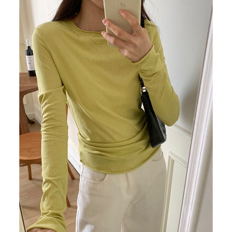 ナチュラルフィット長袖カットソー 体型カバー 無地 | Dewlily | 詳細画像29 