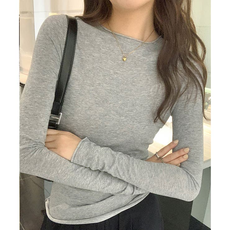 ナチュラルフィット長袖カットソー 体型カバー 無地 | Dewlily | 詳細画像7 