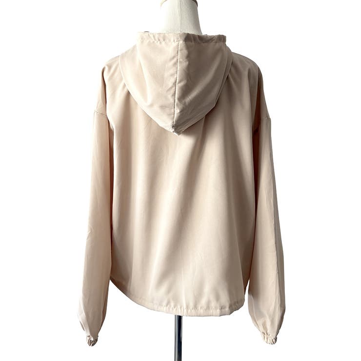 ショート丈ドロストフードジャケット マウンテンパーカー 体型カバー | Dewlily | 詳細画像26 