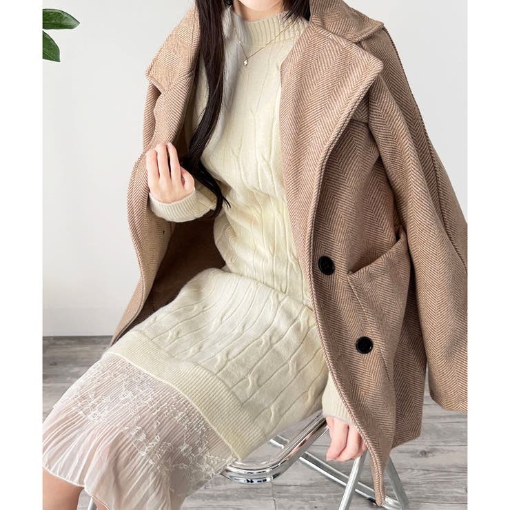 レースドッキングニットワンピース ワンピース ロング丈 | Dewlily | 詳細画像16 