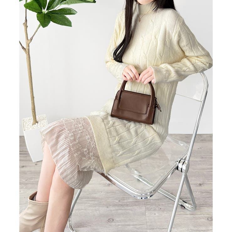 レースドッキングニットワンピース ワンピース ロング丈 | Dewlily | 詳細画像18 