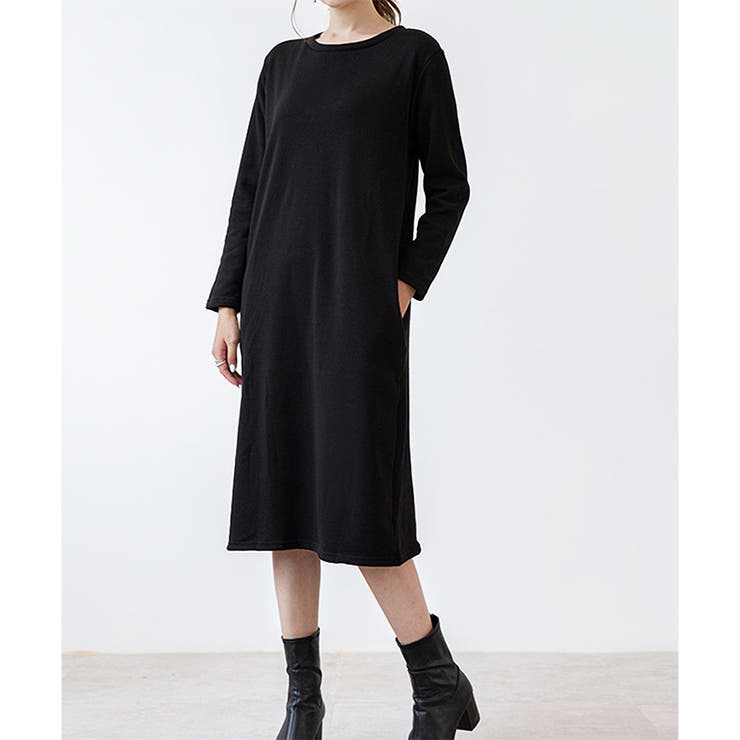 ナチュラルフィット裏起毛ワンピース ロング あったか | Dewlily | 詳細画像11 