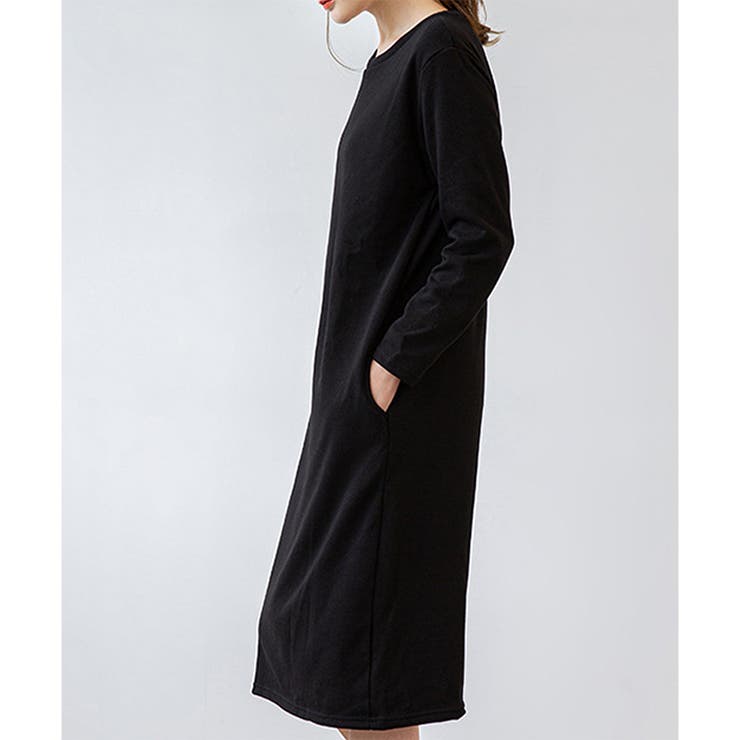 ナチュラルフィット裏起毛ワンピース ロング あったか | Dewlily | 詳細画像12 