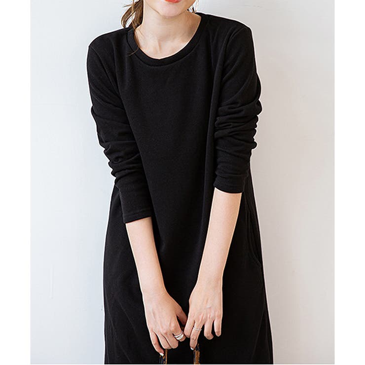 ナチュラルフィット裏起毛ワンピース ロング あったか | Dewlily | 詳細画像14 