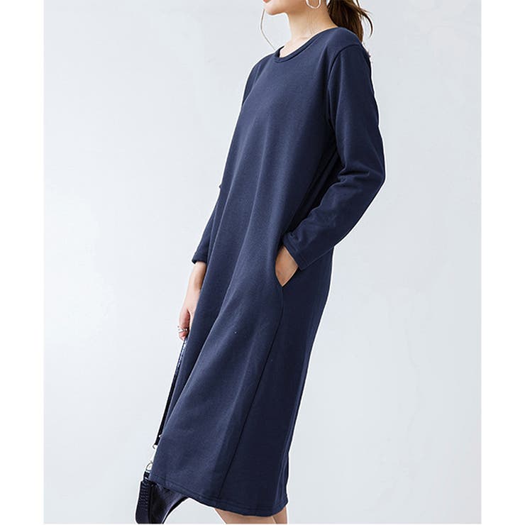 ナチュラルフィット裏起毛ワンピース ロング あったか | Dewlily | 詳細画像16 