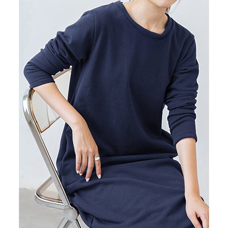 ナチュラルフィット裏起毛ワンピース ロング あったか | Dewlily | 詳細画像17 