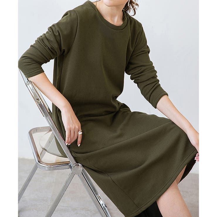 ナチュラルフィット裏起毛ワンピース ロング あったか | Dewlily | 詳細画像20 