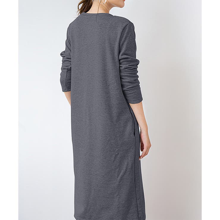 ナチュラルフィット裏起毛ワンピース ロング あったか | Dewlily | 詳細画像26 