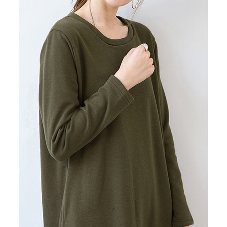 ナチュラルフィット裏起毛ワンピース ロング あったか | Dewlily | 詳細画像30 