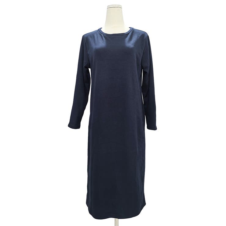 ナチュラルフィット裏起毛ワンピース ロング あったか | Dewlily | 詳細画像34 