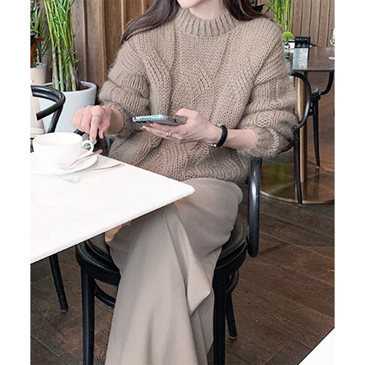 ざっくり編みケーブル風ニット レディース 秋冬 | Dewlily | 詳細画像4 