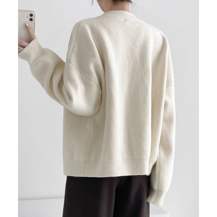 シンプルボタンニットカーディガン レディース 春秋冬 | Dewlily | 詳細画像17 