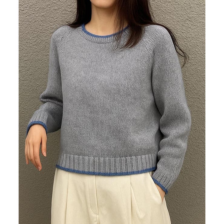 ラインカラーニットトップス レディース 春秋冬 | Dewlily | 詳細画像10 