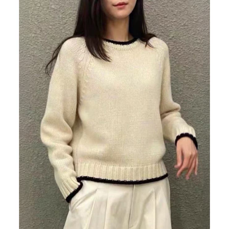 ラインカラーニットトップス レディース 春秋冬 | Dewlily | 詳細画像7 