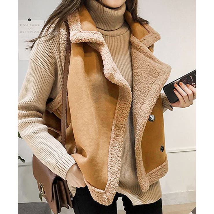 フェイクムートンボアベスト レディース 秋冬 | Dewlily | 詳細画像10 