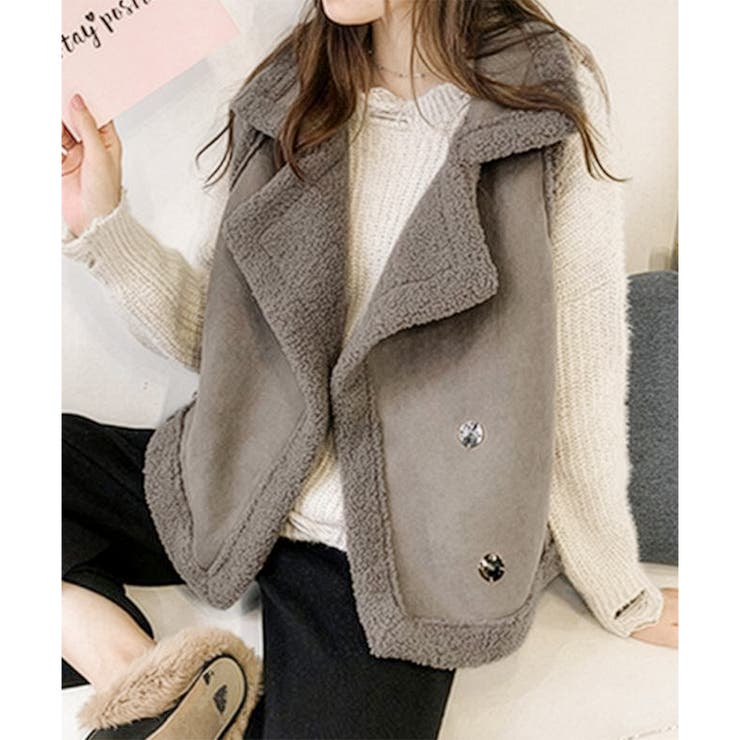 フェイクムートンボアベスト レディース 秋冬 | Dewlily | 詳細画像17 