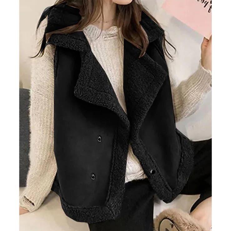 フェイクムートンボアベスト レディース 秋冬 | Dewlily | 詳細画像4 