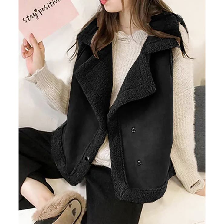 フェイクムートンボアベスト レディース 秋冬 | Dewlily | 詳細画像9 