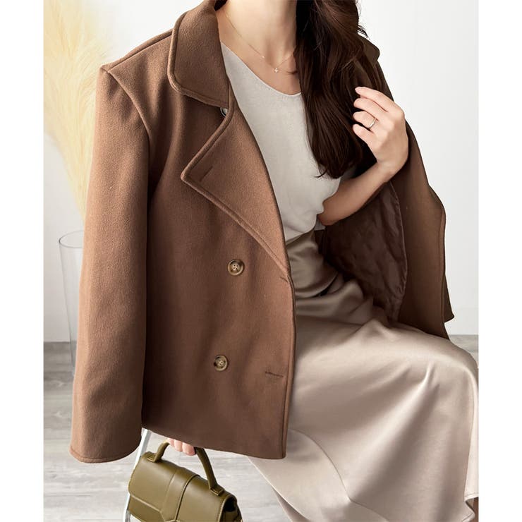 ショート丈ダブルボタンコート レディース 秋冬 | Dewlily | 詳細画像11 